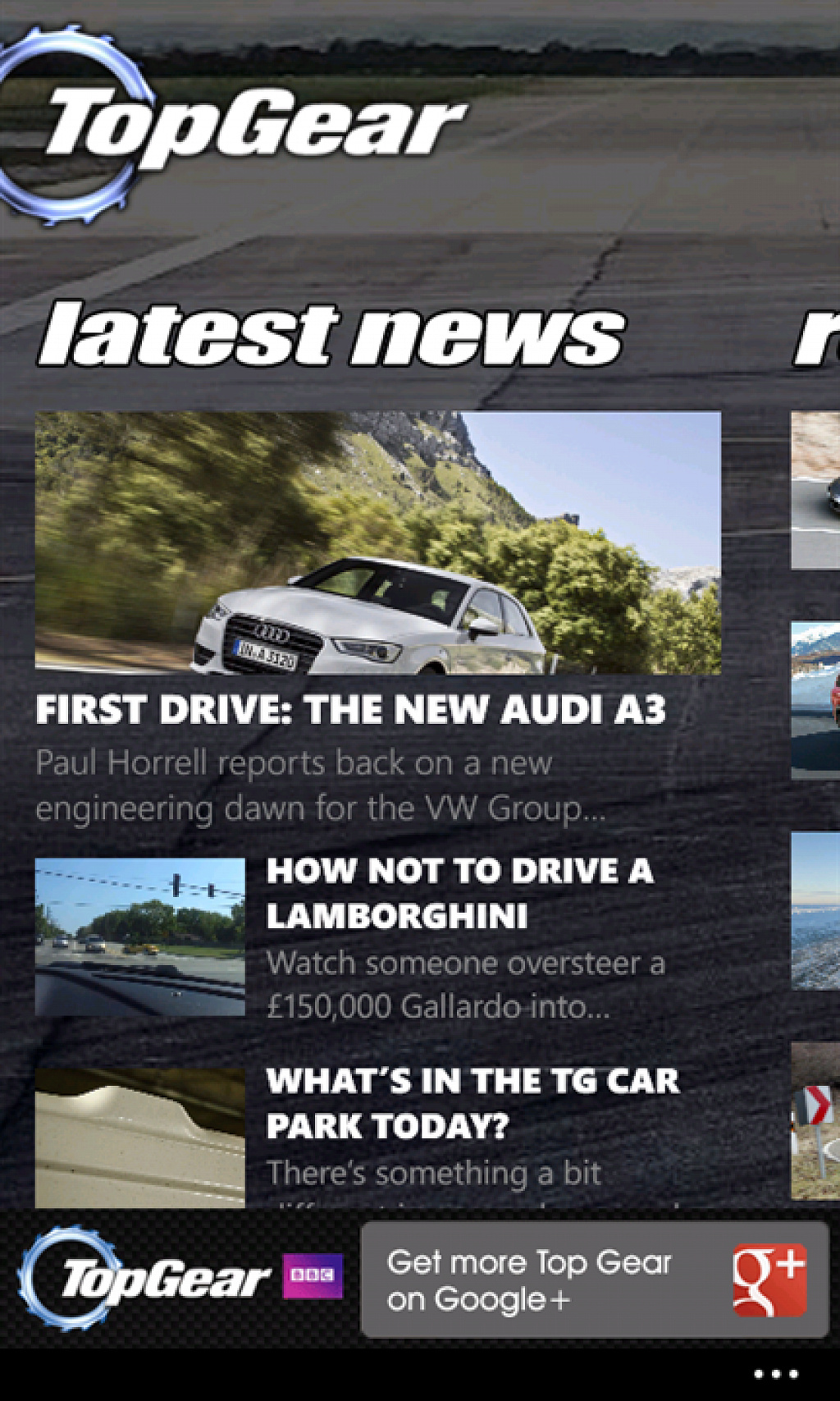 Top Gear pro Windows Phone