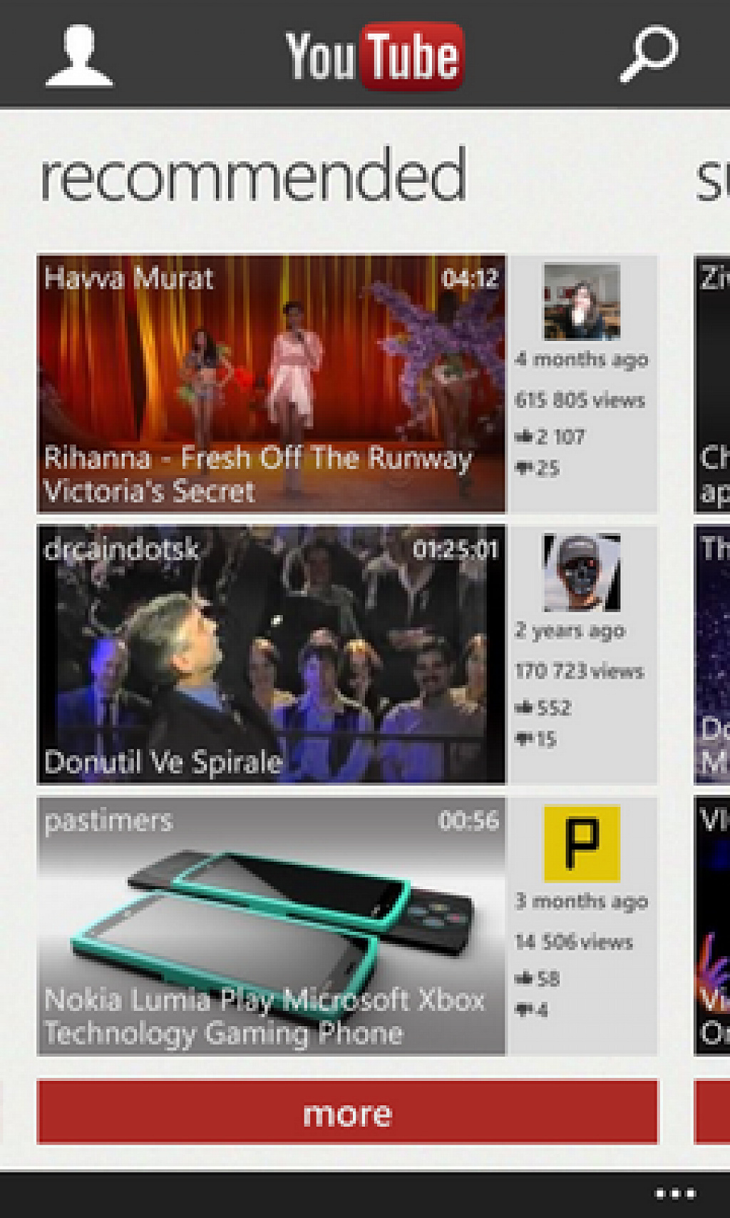 YouTube pro Windows Phone