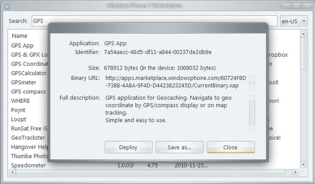 WP7 Desktop Marketplace