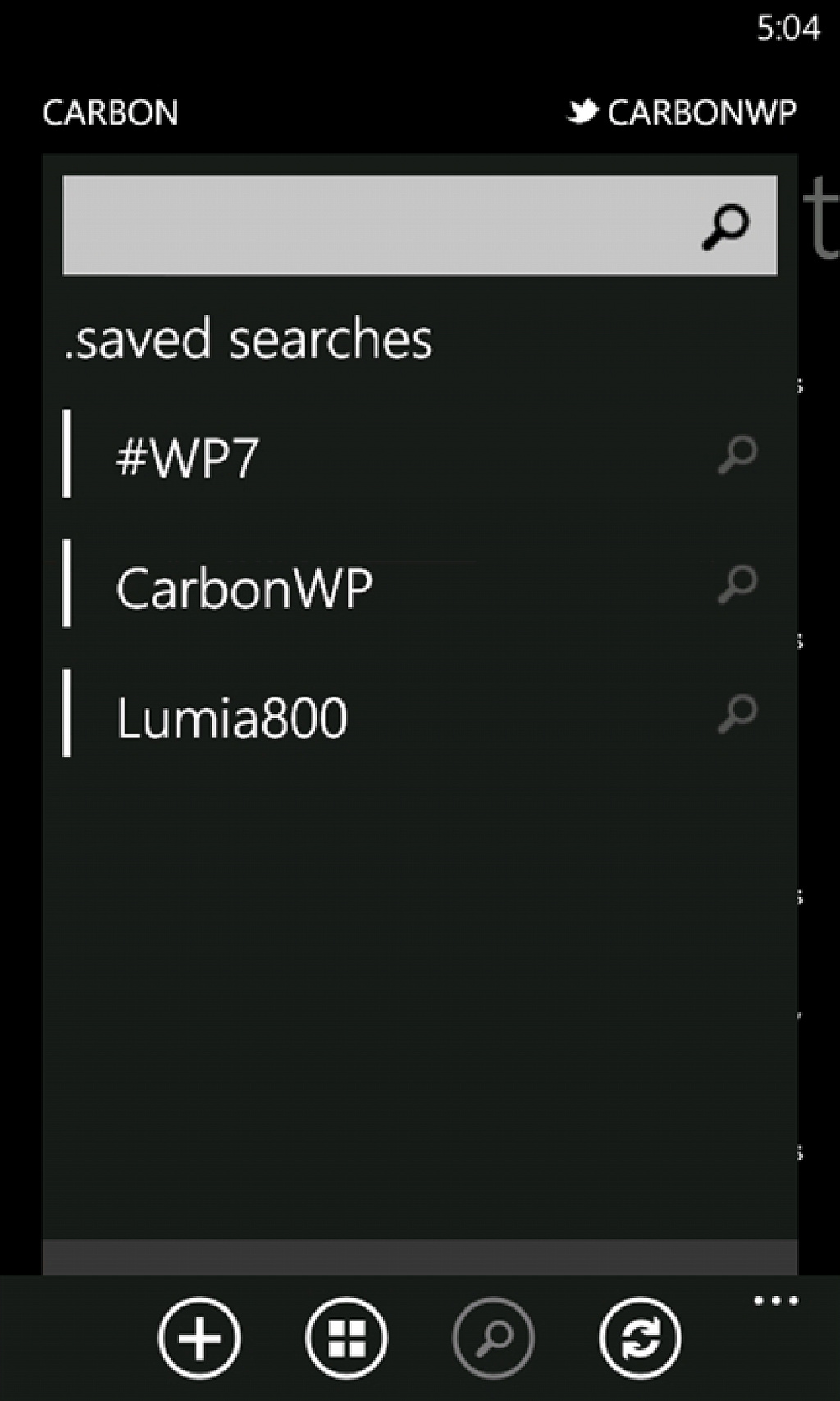 Carbon Twitter Windows Phone