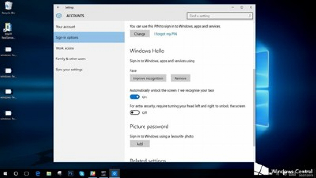 klikněte pro zvětšení Windows Hello ve Windows 10