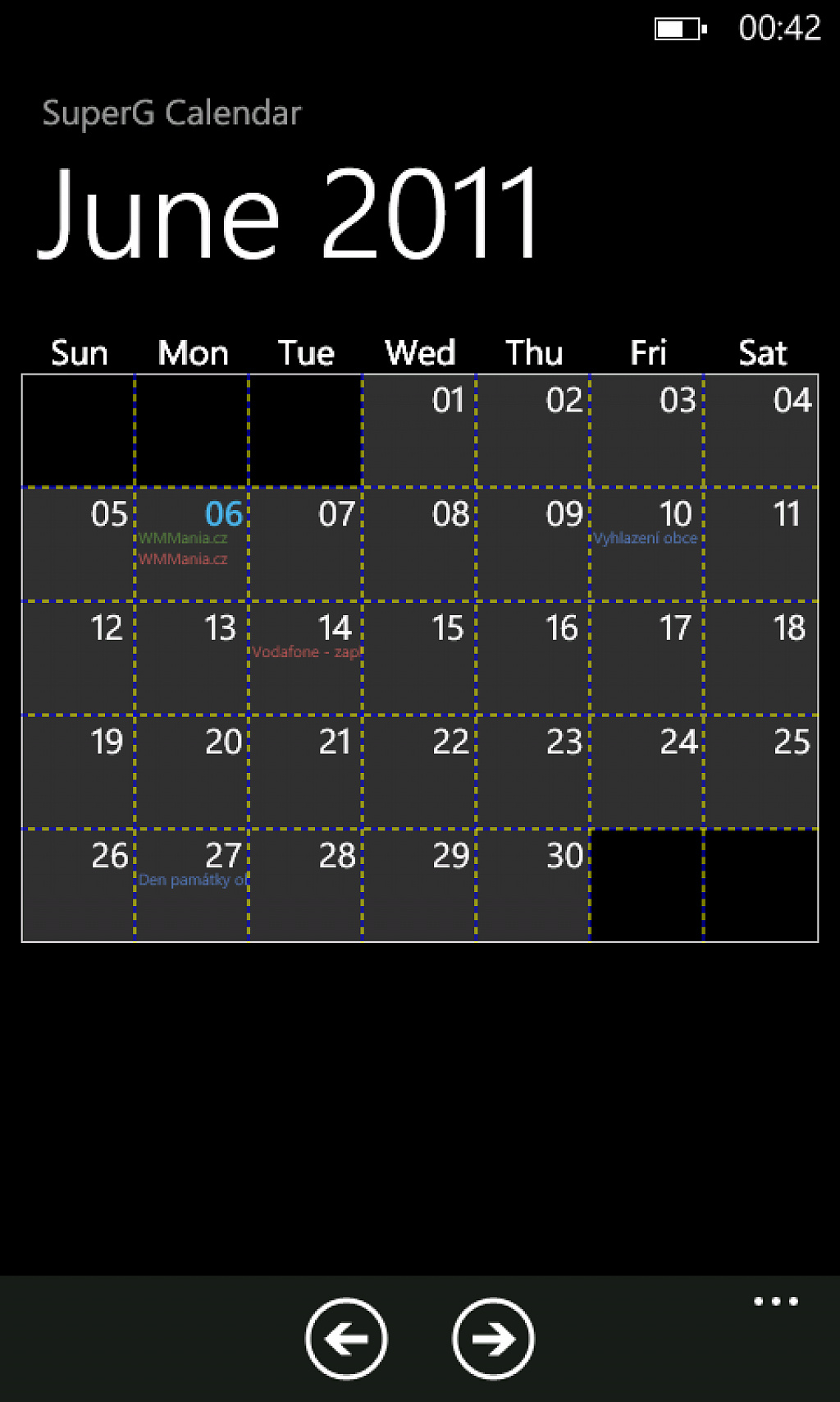 SuperG Calendar