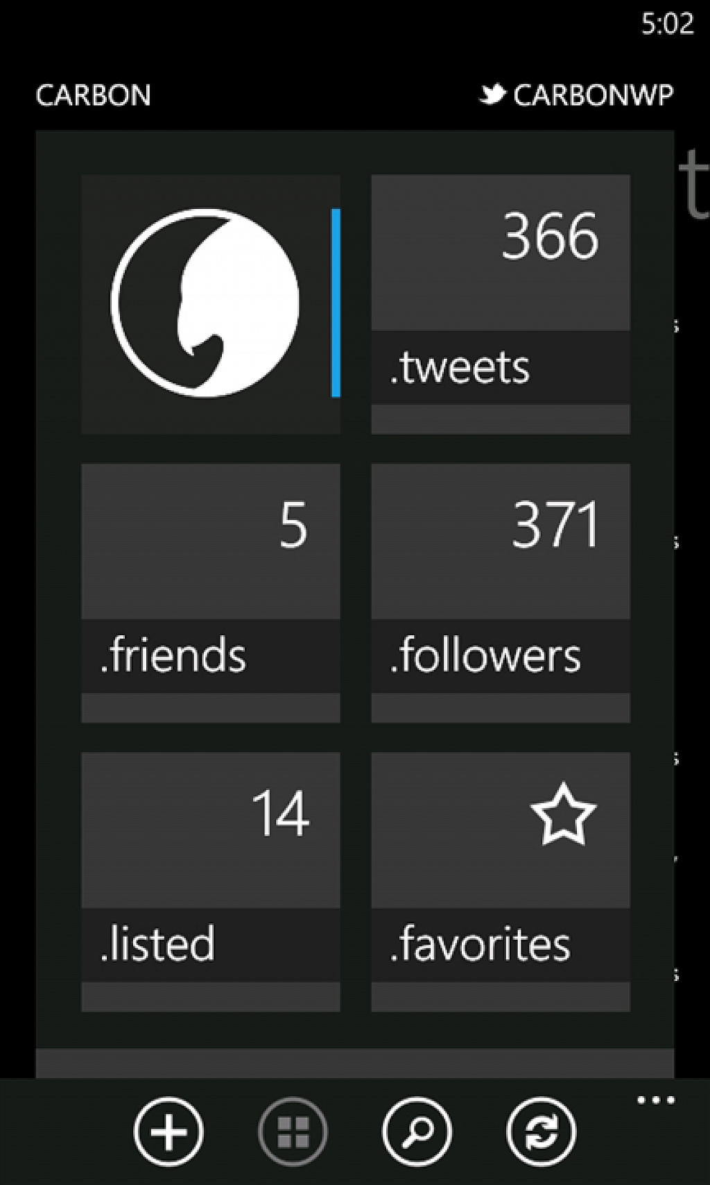 Carbon Twitter Windows Phone
