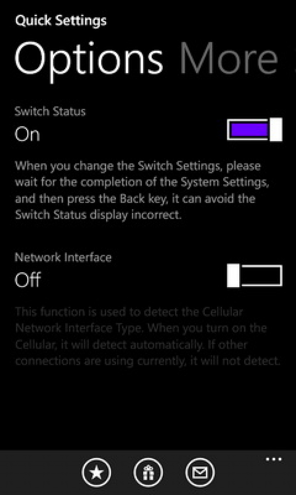 quick settings