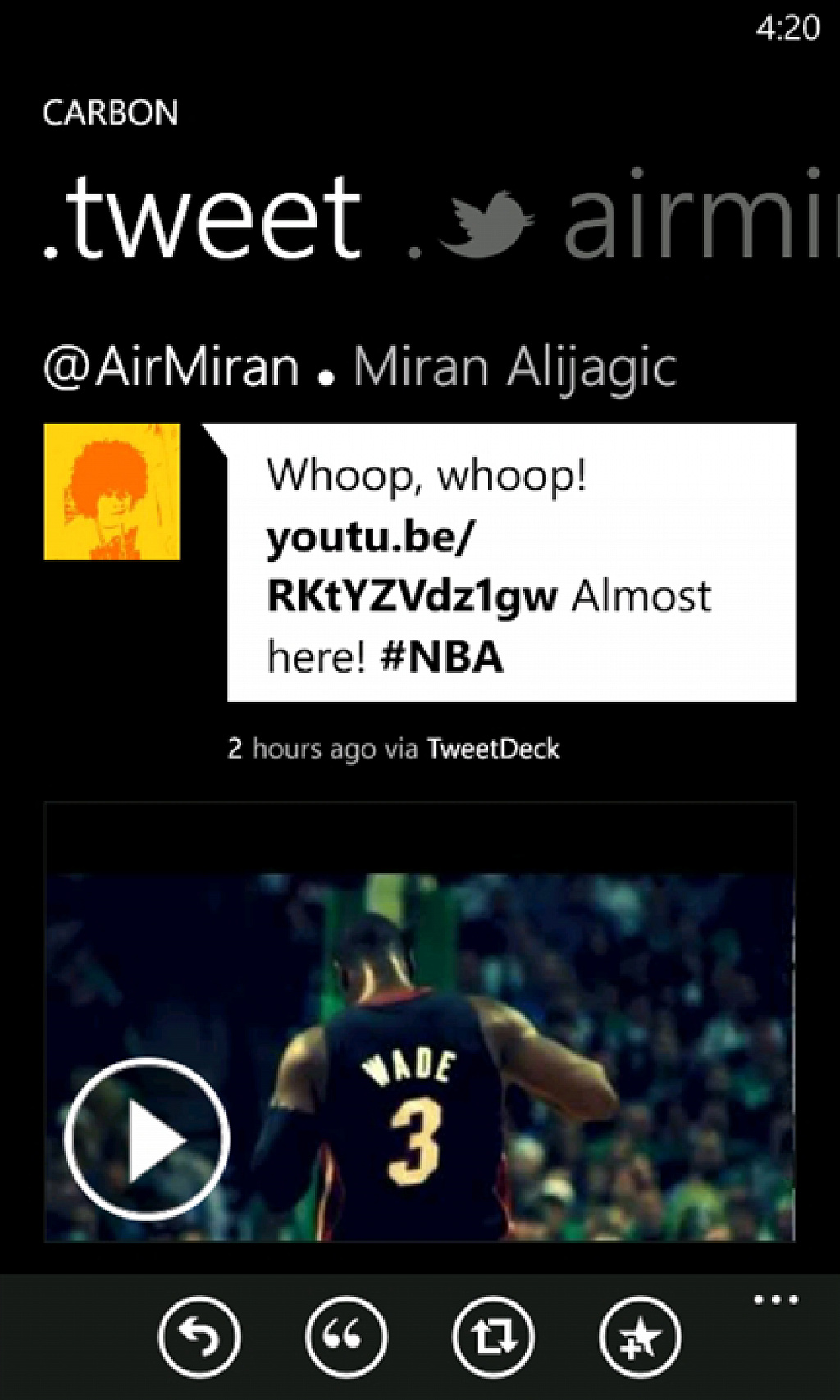 Carbon Twitter Windows Phone