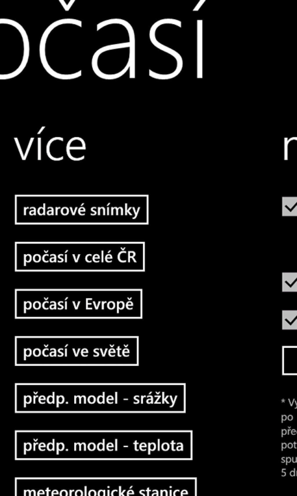 Počasí pro Windows Phone 7