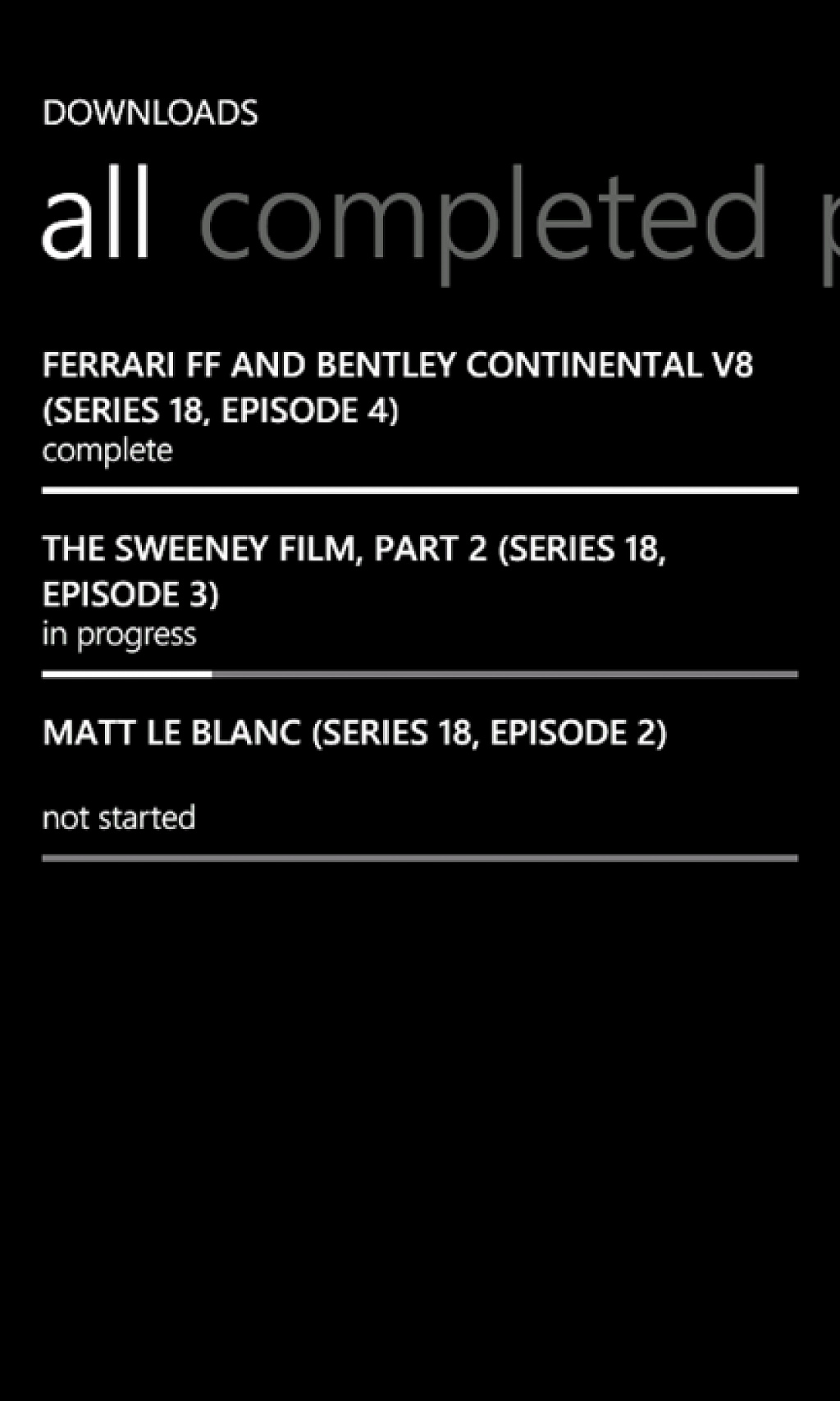 Top Gear pro Windows Phone