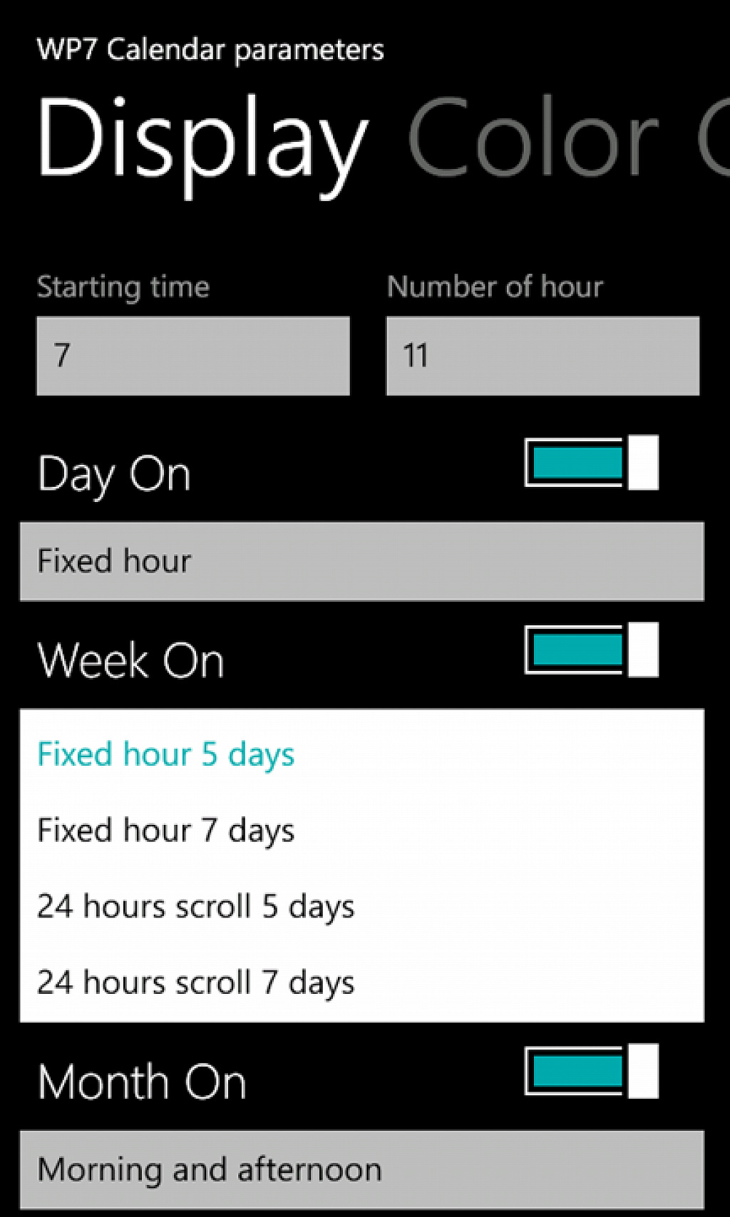 WP7 Calendar
