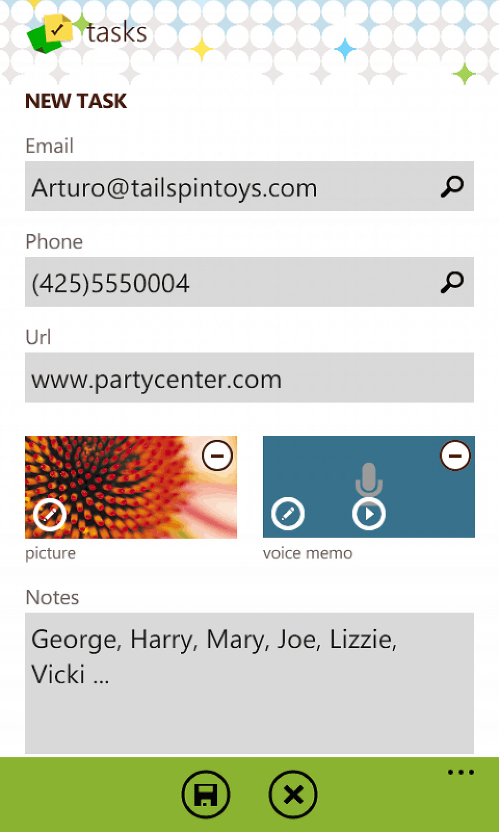 tasks for wp7