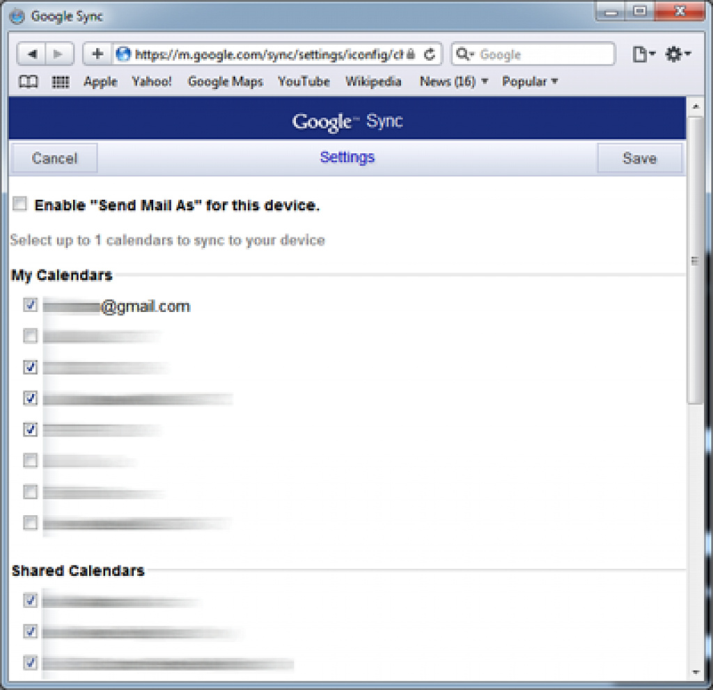 Google calendar sync WP7