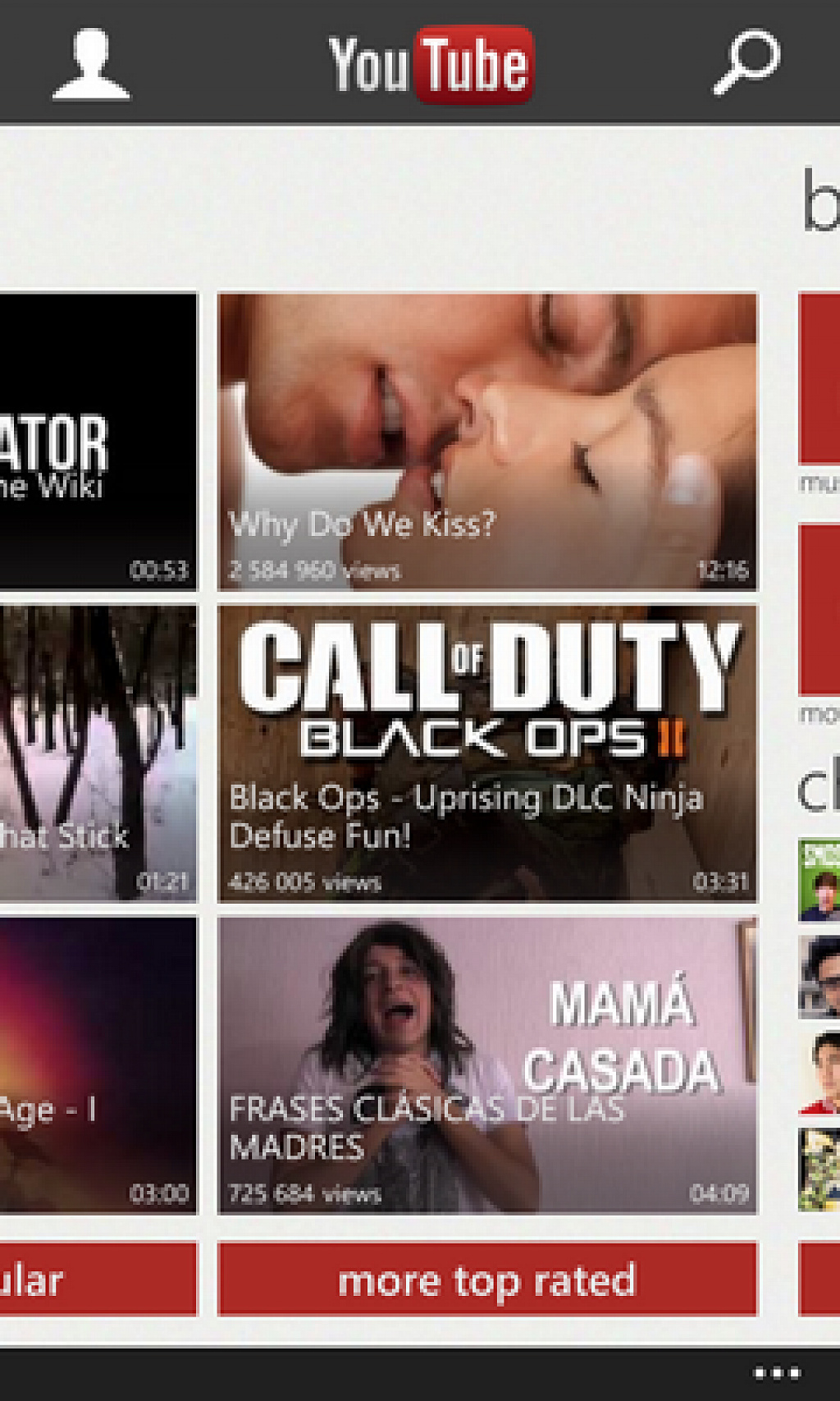 YouTube pro Windows Phone
