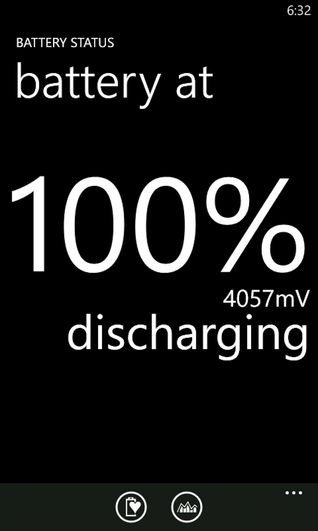 Battery status for Windows Phone