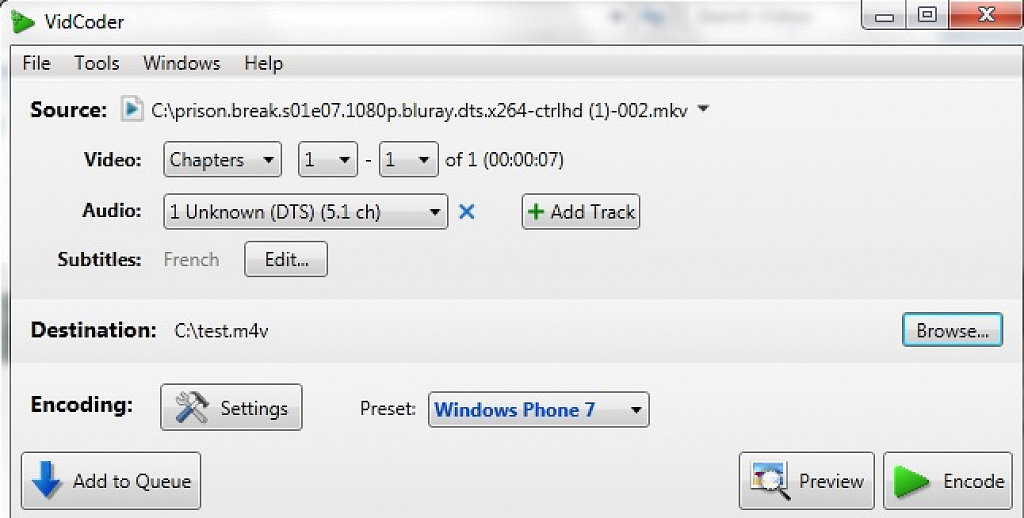 WP7 Vide Encode