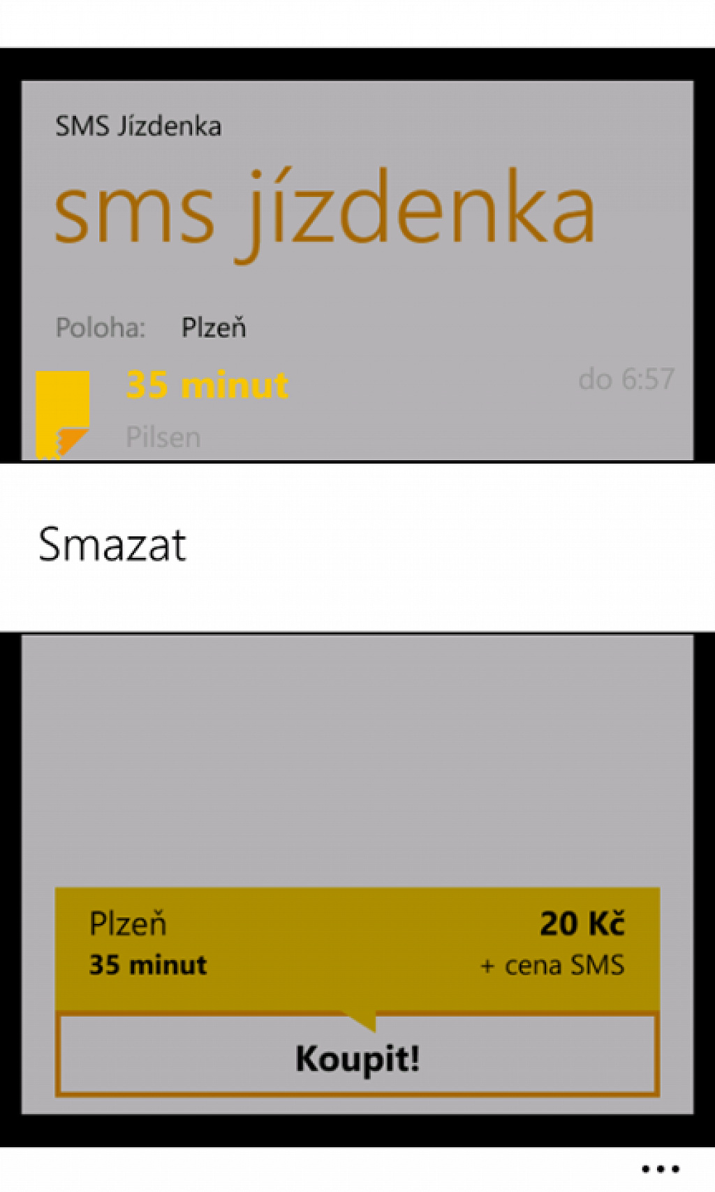 SMS Jízdenka