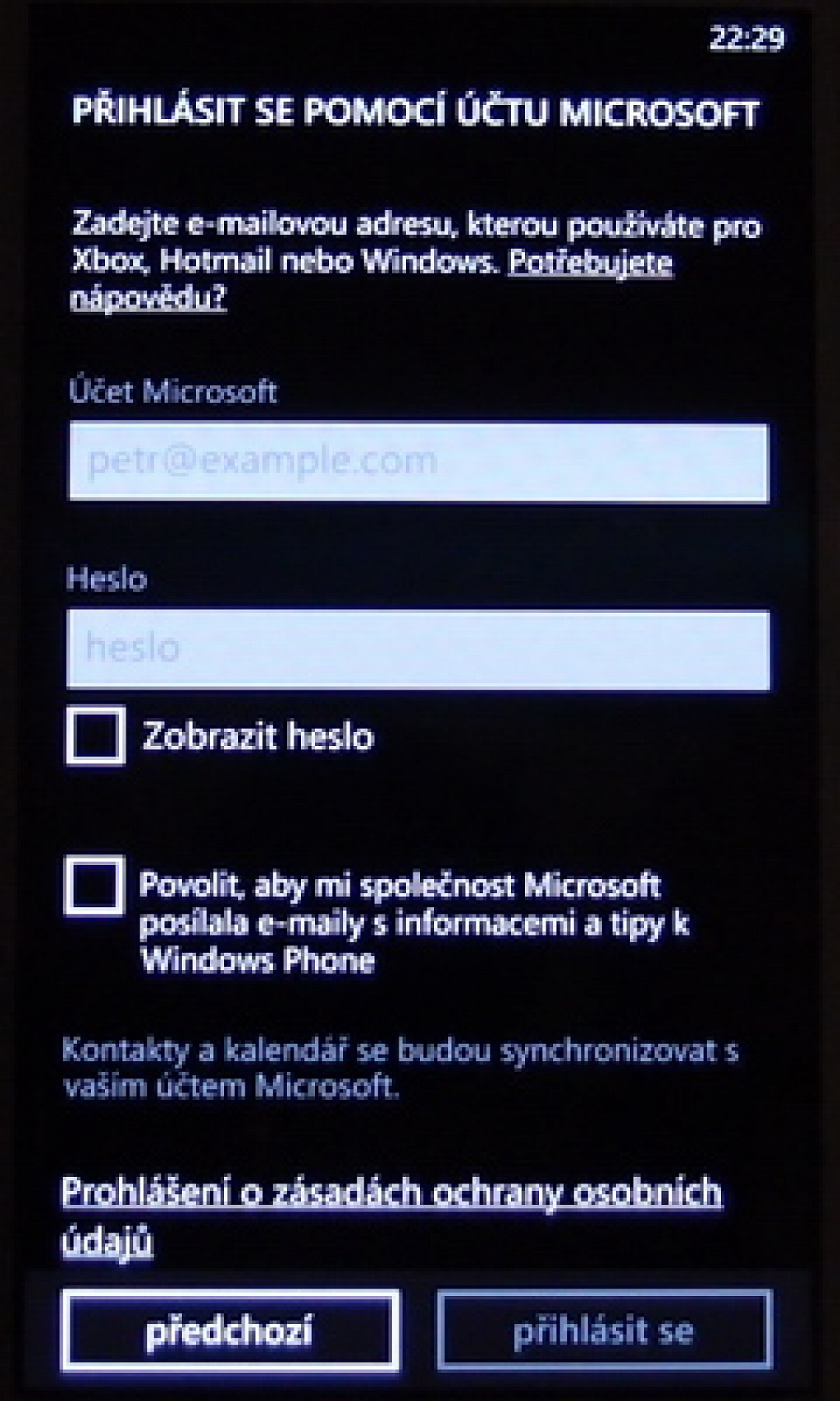 WP8 zálohování