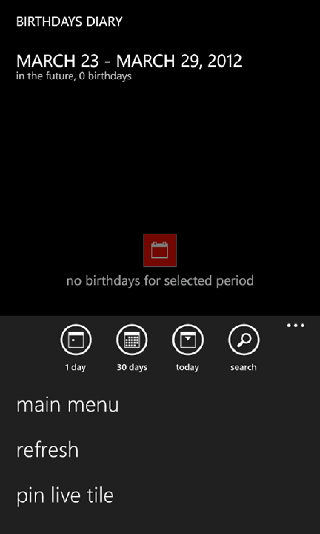 Birthdays Diary