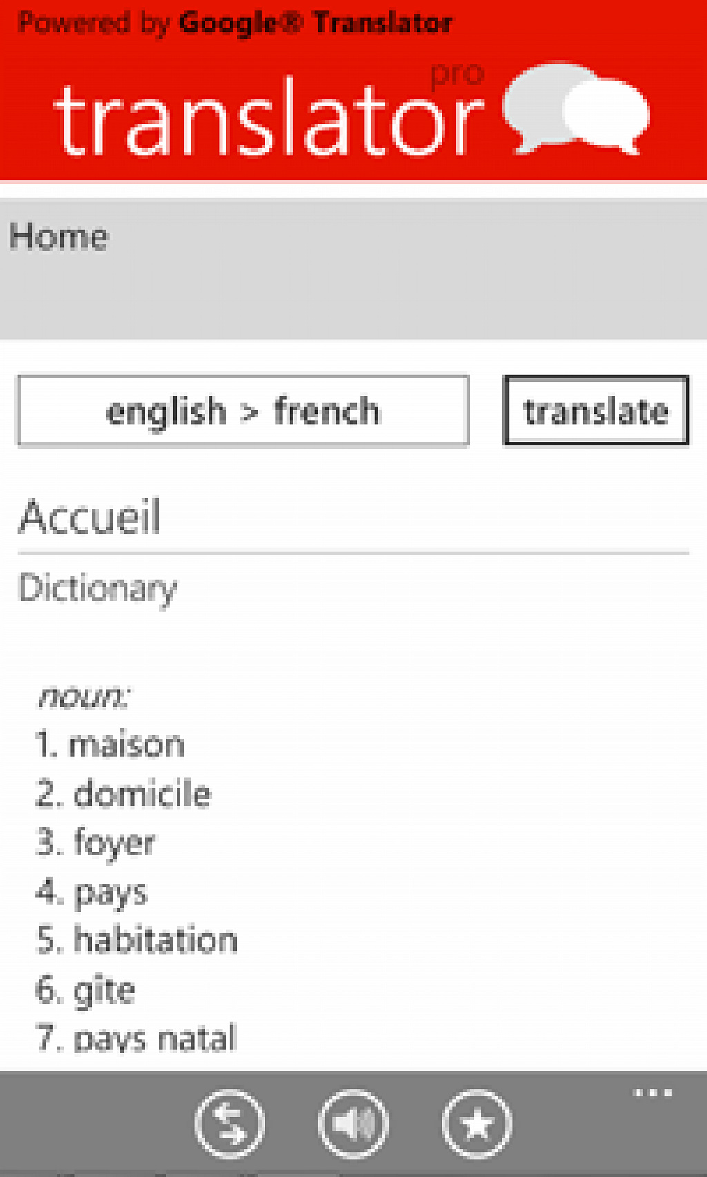 Translate Pro - Windows Phone 7 