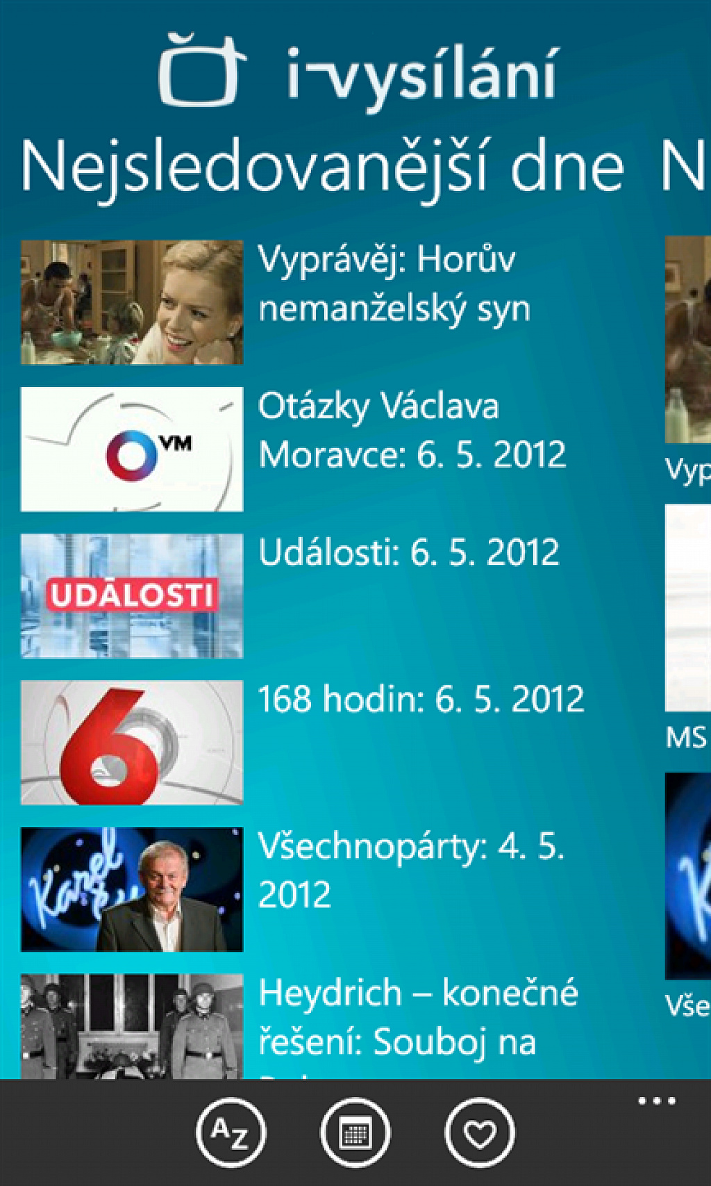 iVysílaní pro Windows Phone