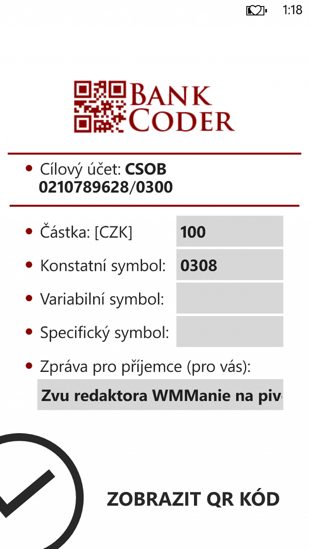QR BankCoder