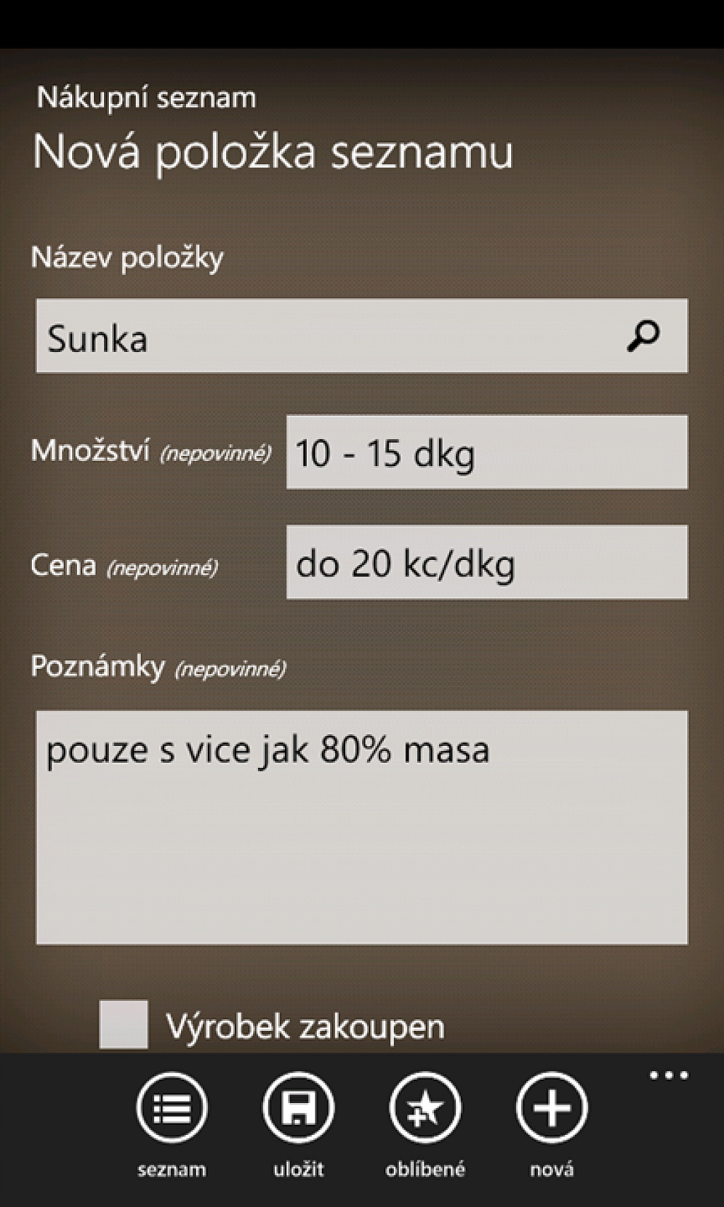 Nakupni seznam