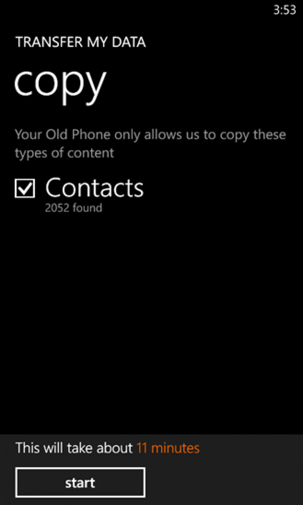 Transfer my data