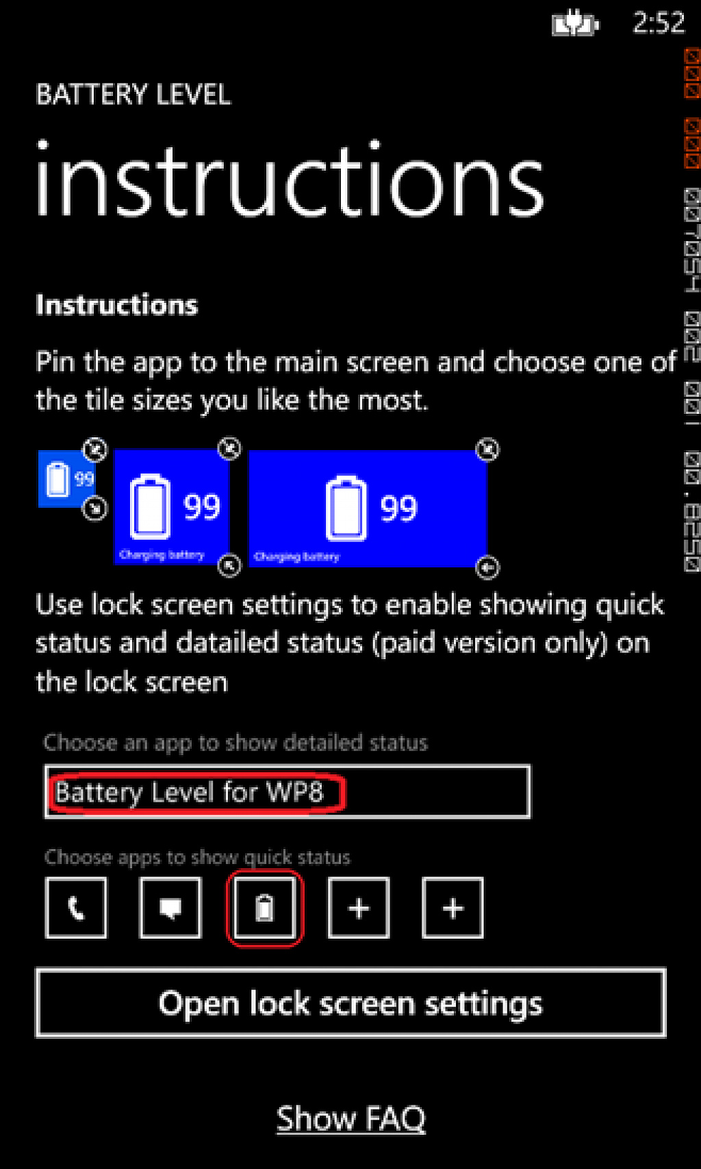 Battery Level for WP8