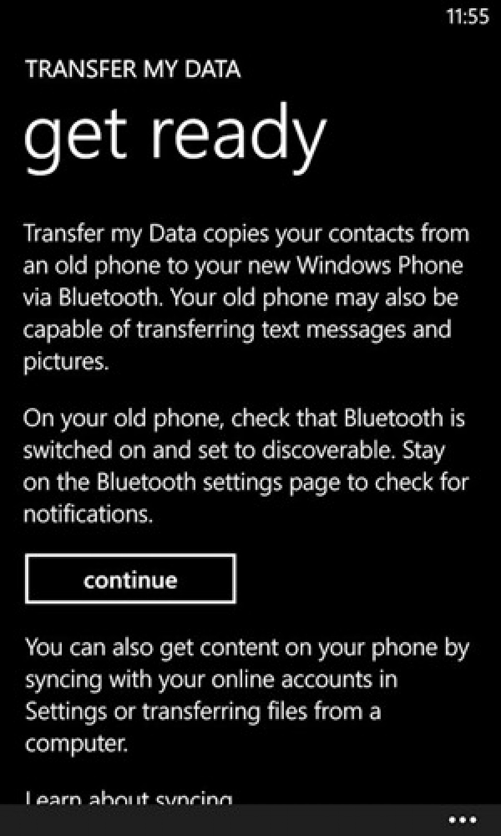 Transfer my data