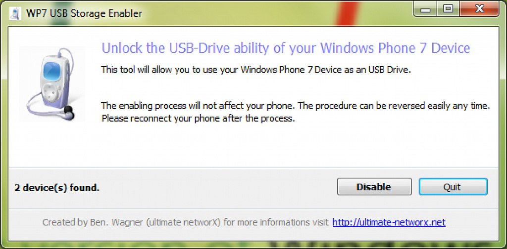 WP7 USB Storage