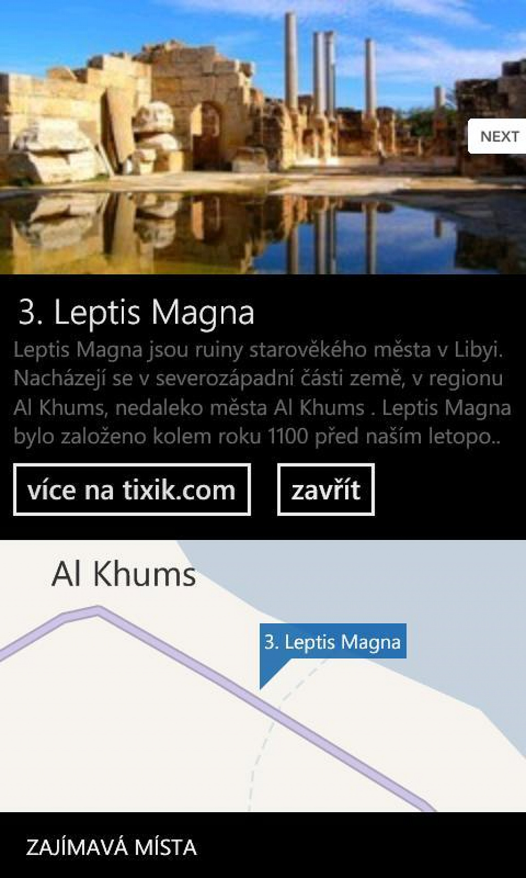 Zajímavá místa pro Windows Phone 7
