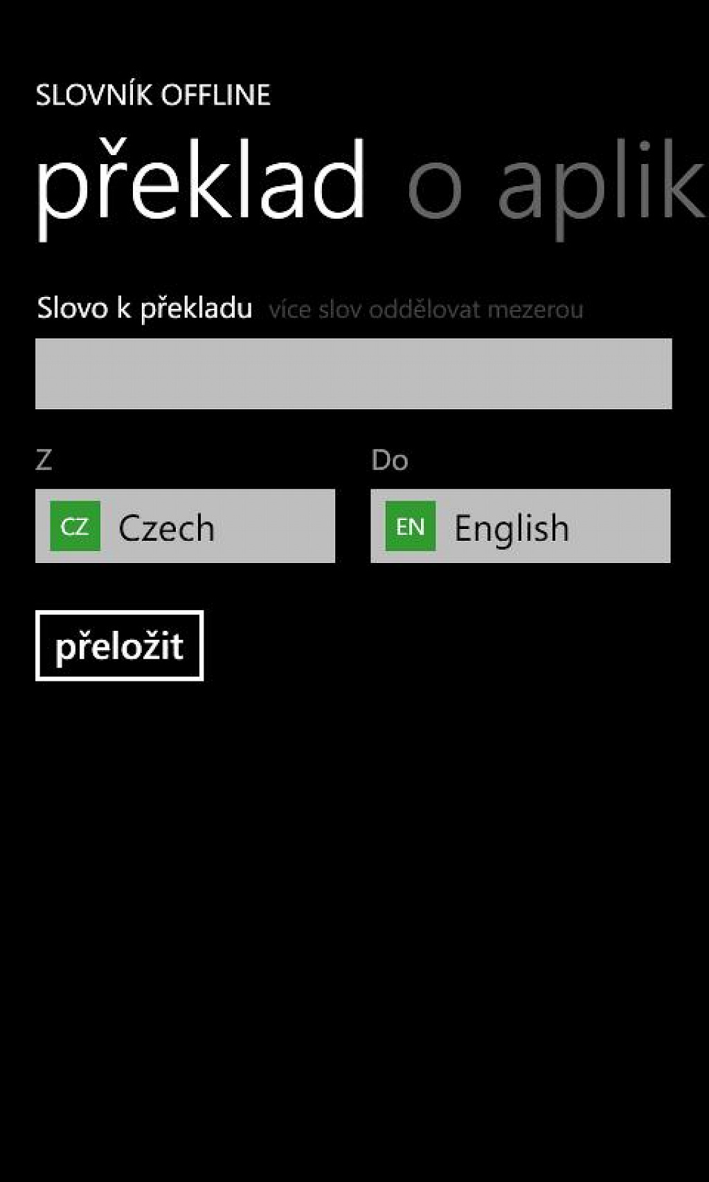 Offline slovník pro WP7