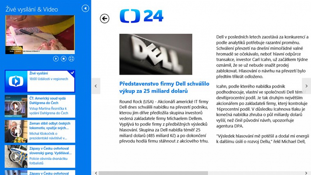 ČT24 pro Windows 8