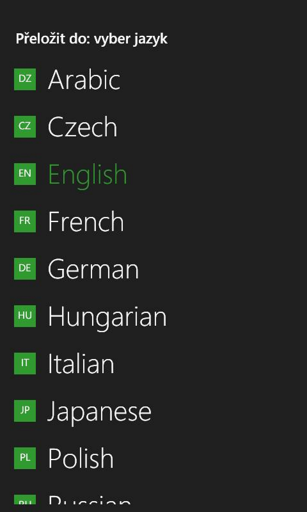 Offline slovník pro WP7