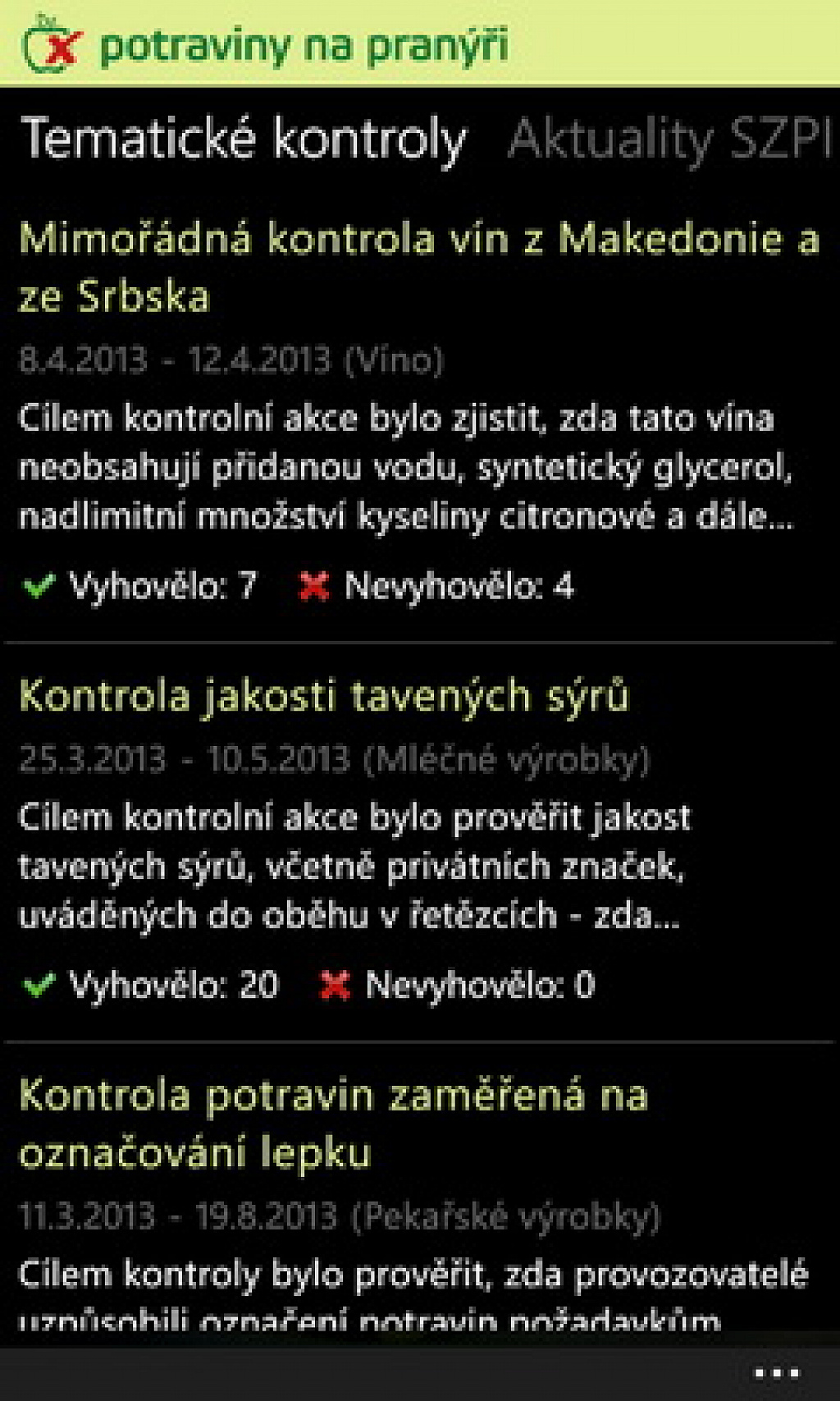 potraviny na pranýři