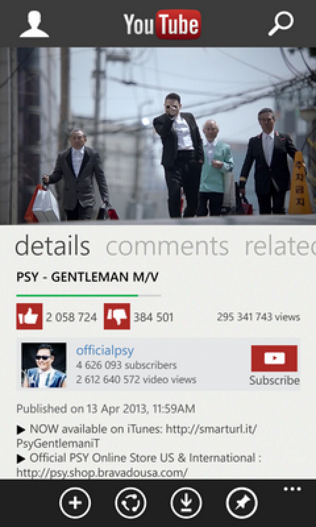 YouTube pro Windows Phone