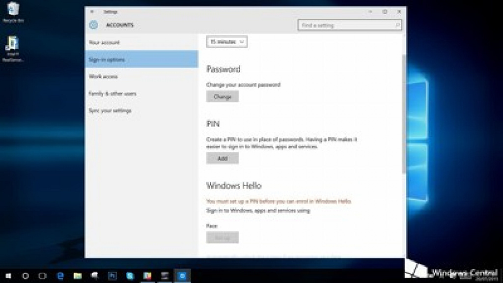 klikněte pro zvětšení Windows Hello ve Windows 10