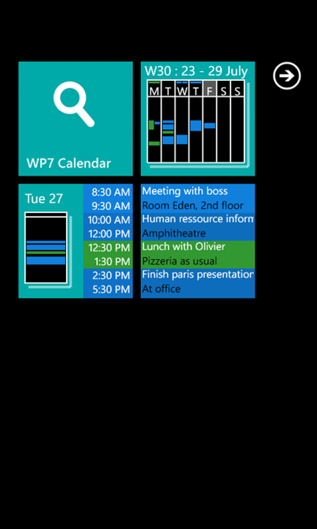 WP7 Calendar