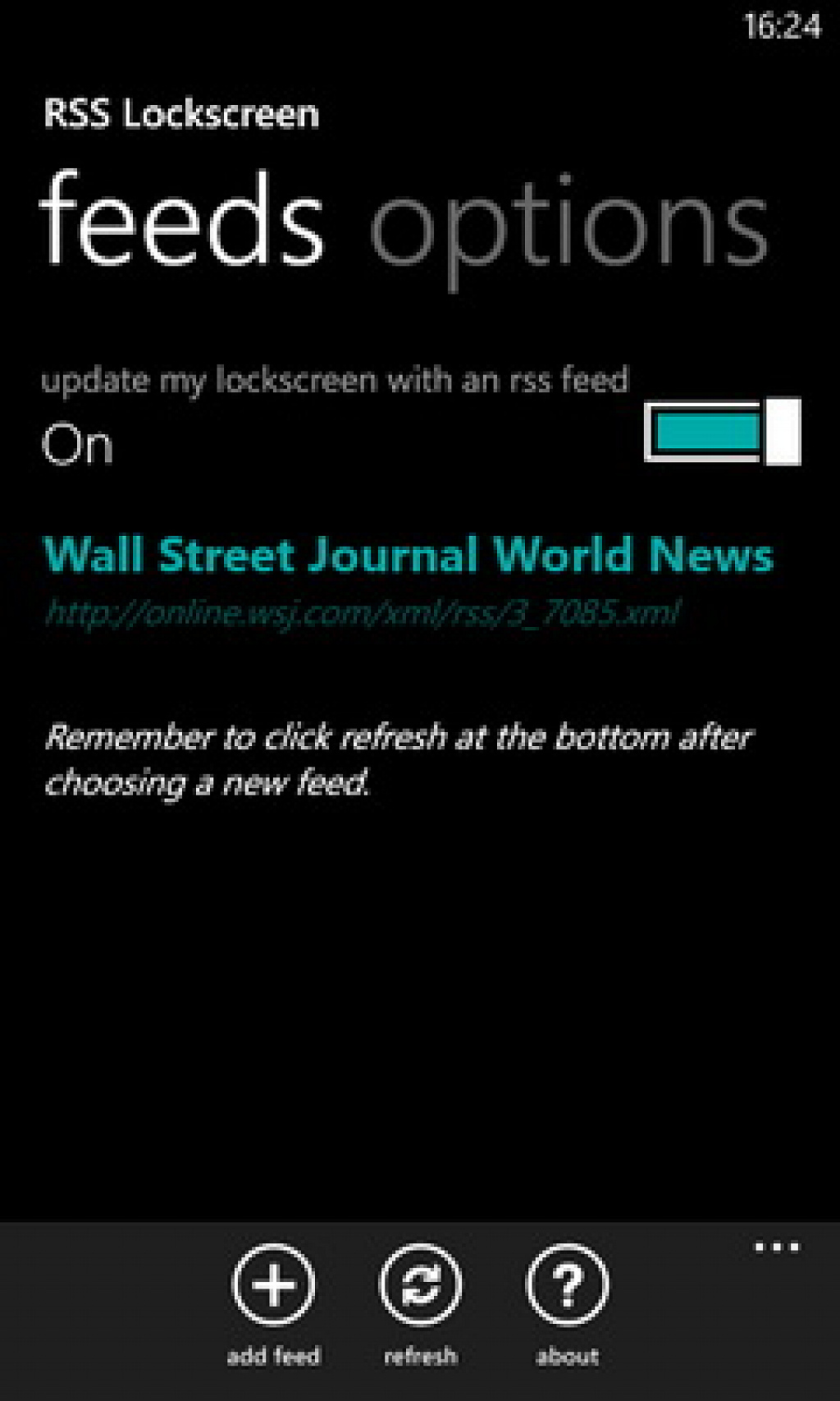 rss lockscreen