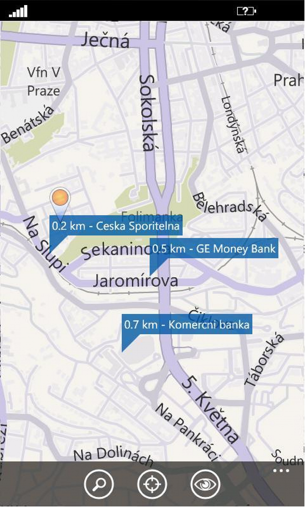 Bankomaty pro Windows Phone 7