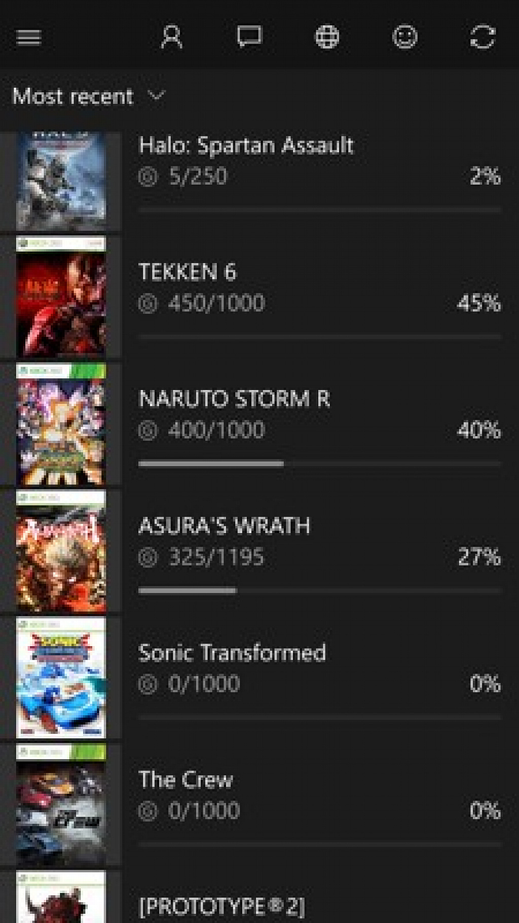 Aplikace Xbox pro W10M Build 10166