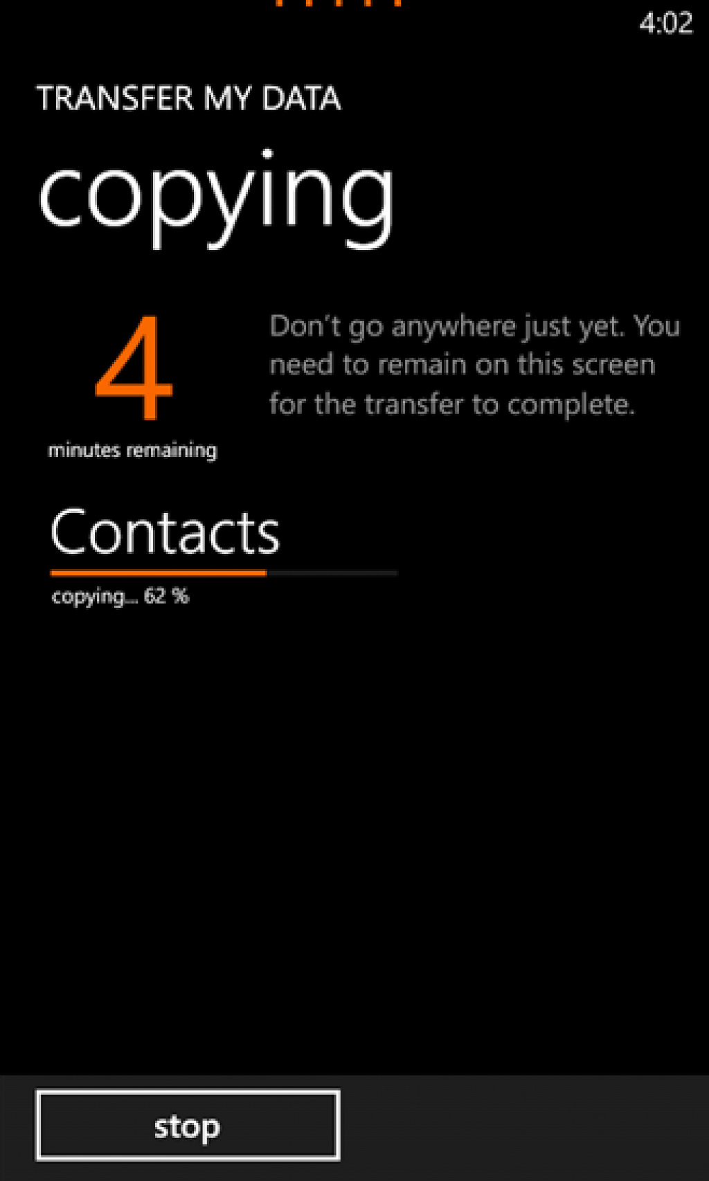 Transfer my data