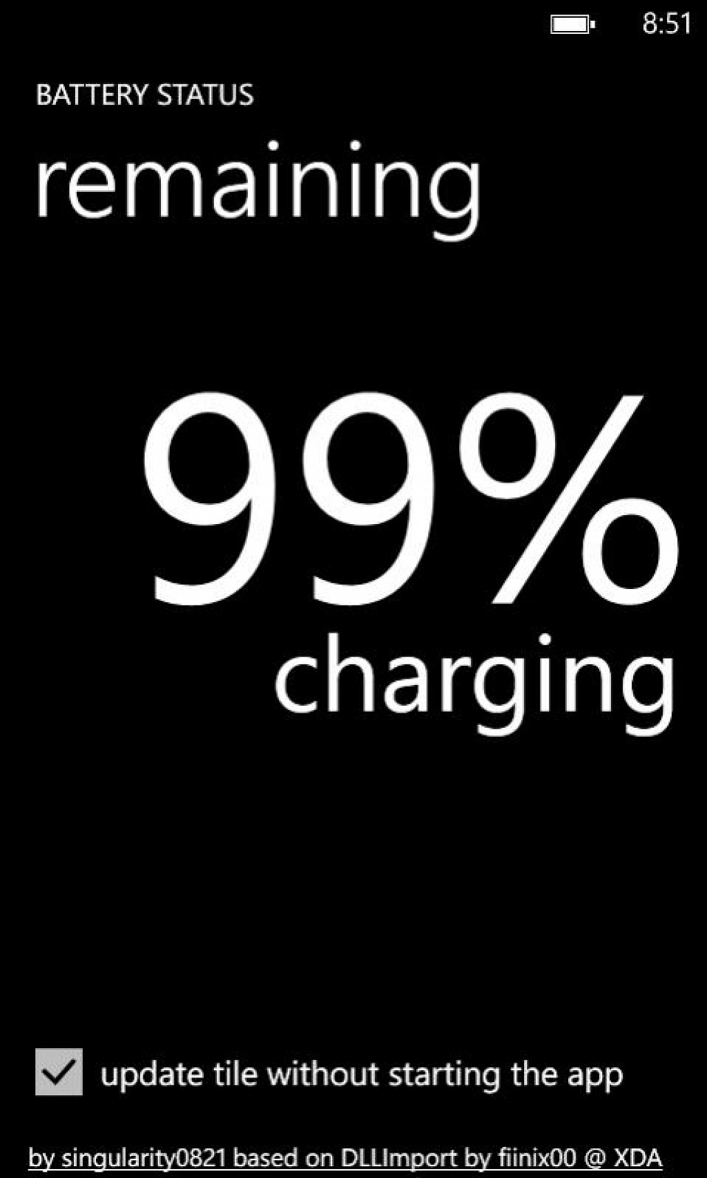 % battery WP7