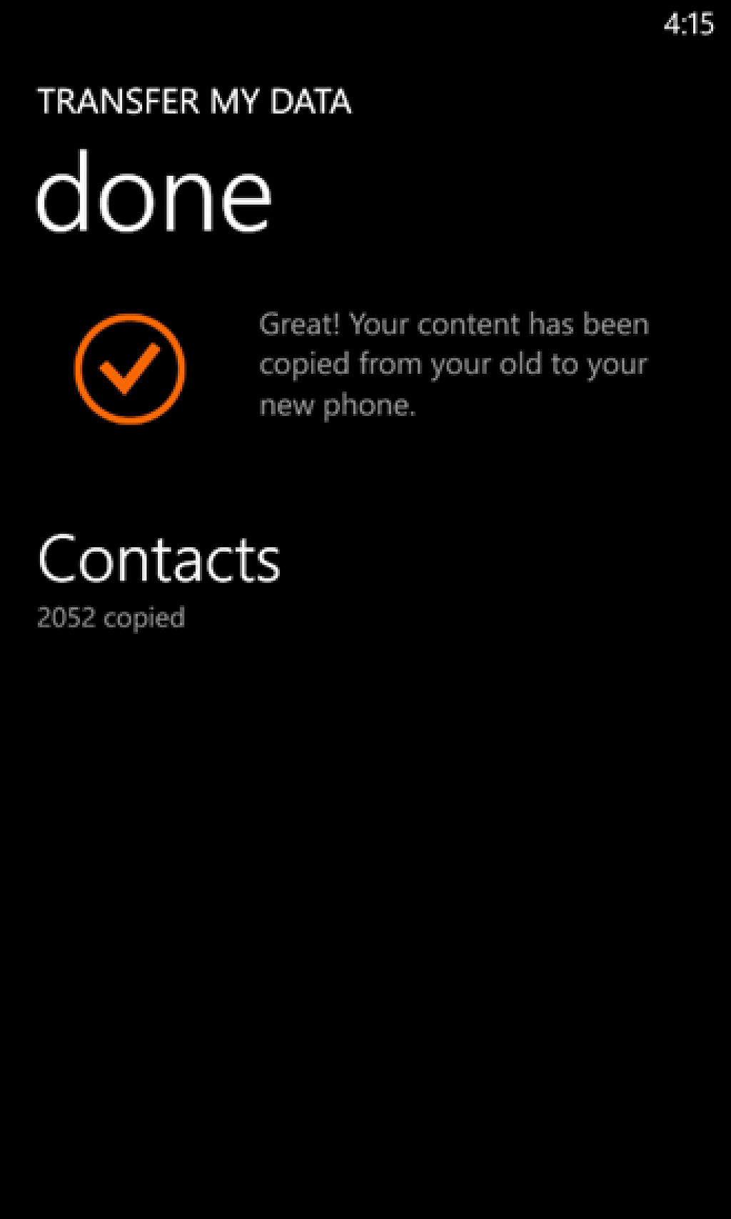 Transfer my data
