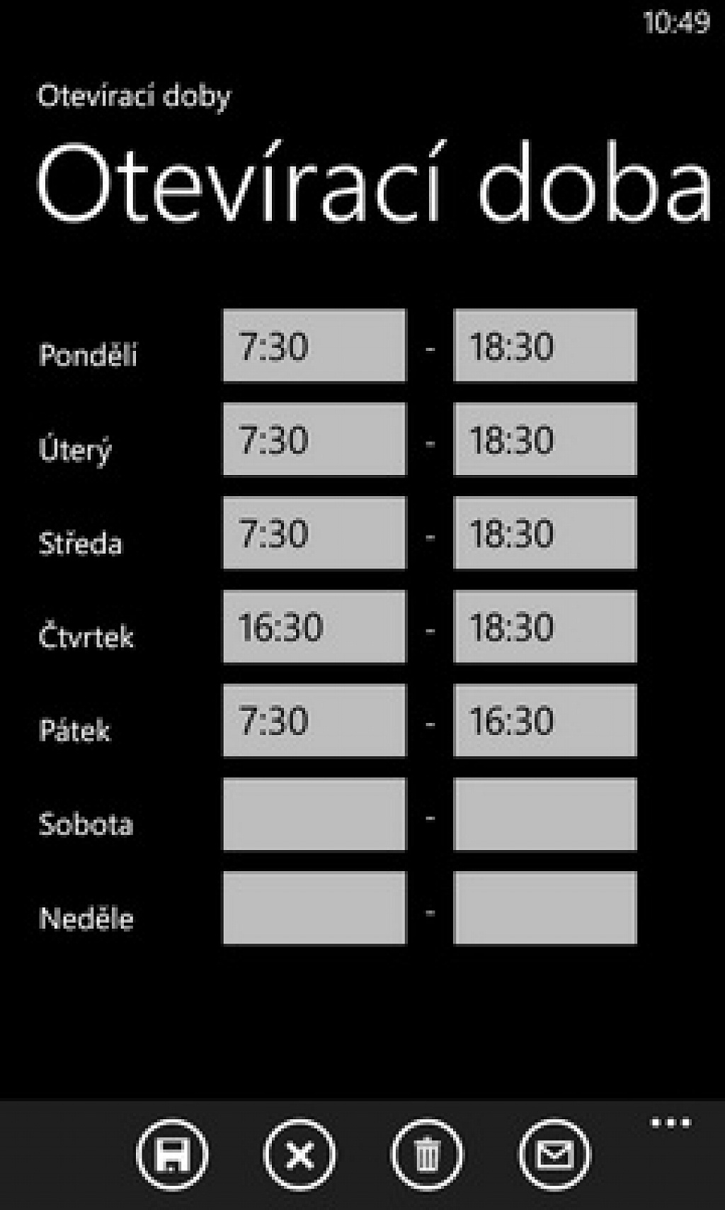 opening hours
