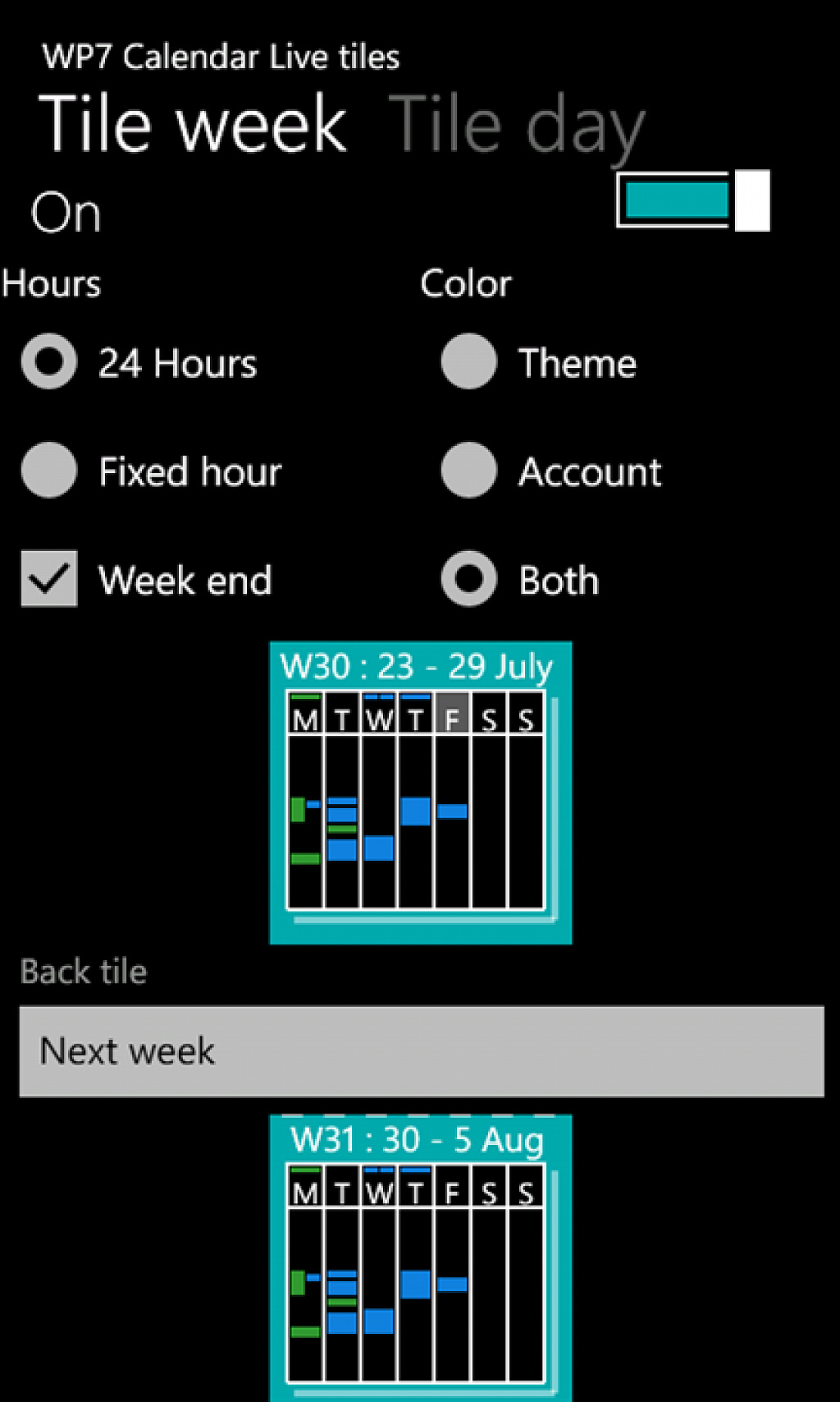 WP7 Calendar