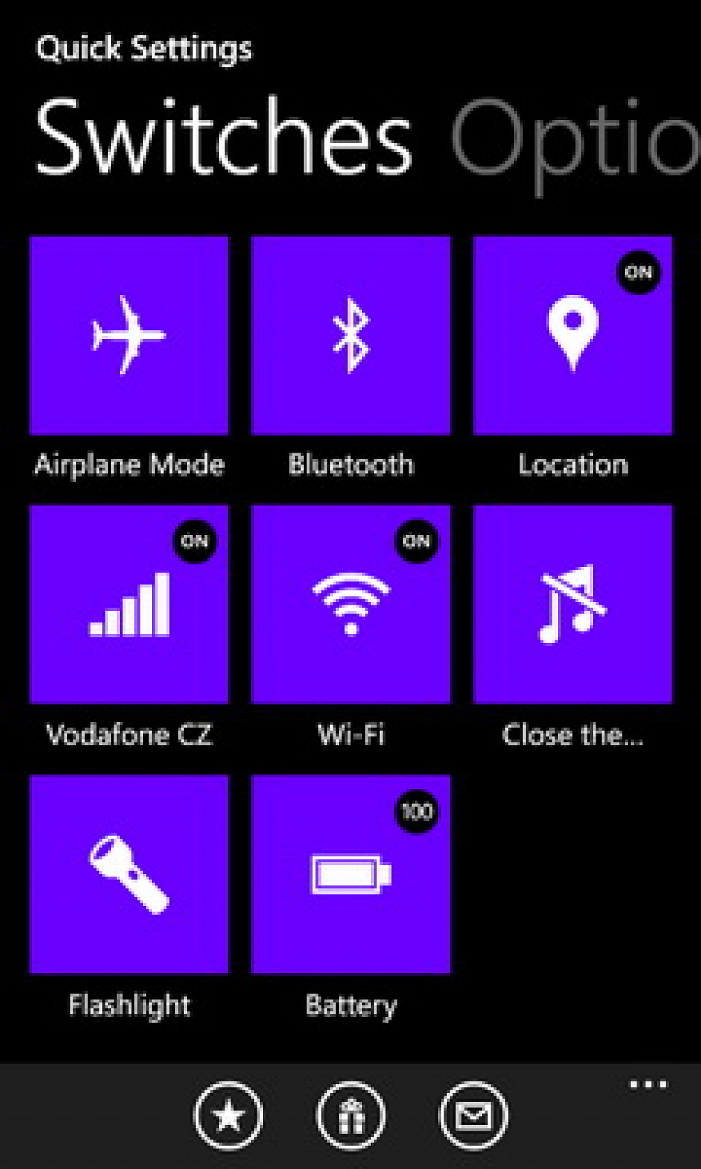 quick settings