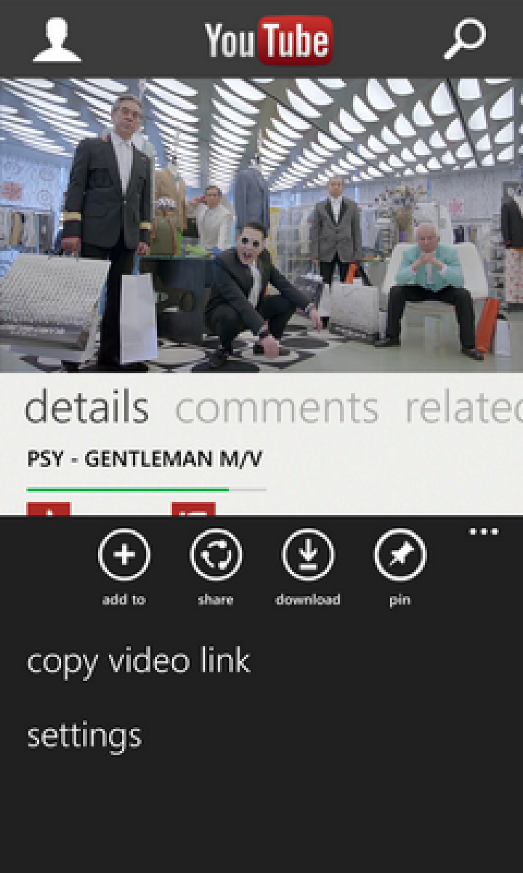 YouTube pro Windows Phone