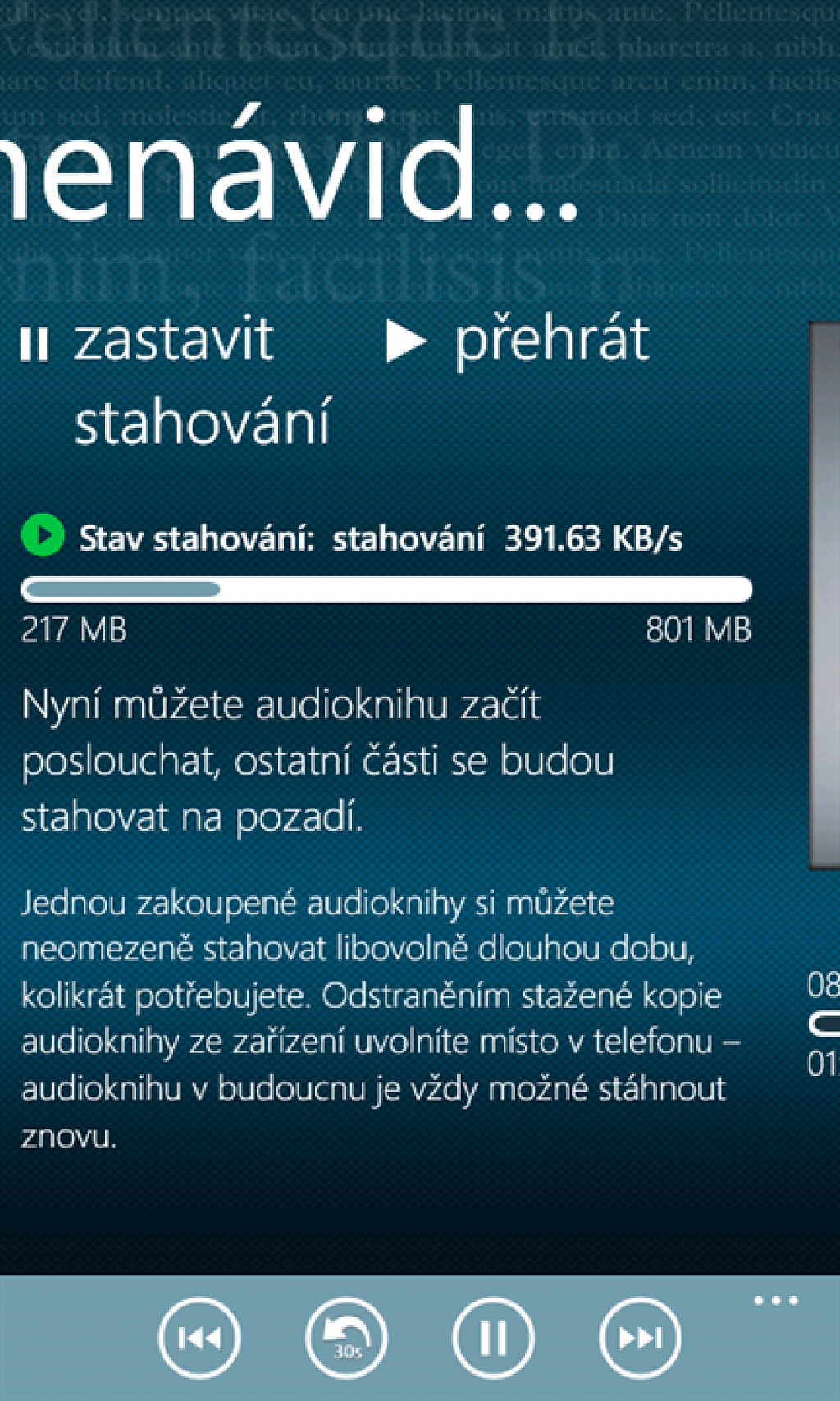 Audiotéka pro Windows Phone