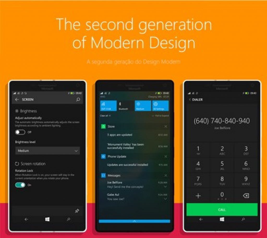 koncept Windows 10 Mobile