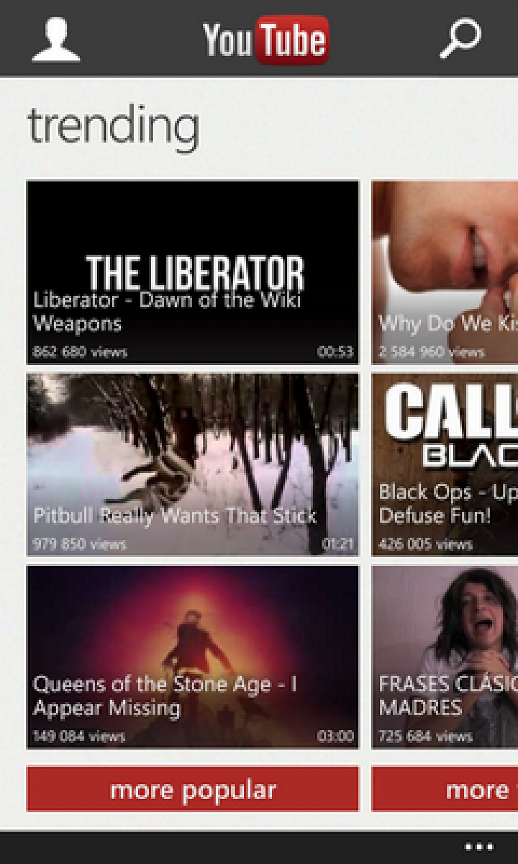 YouTube pro Windows Phone