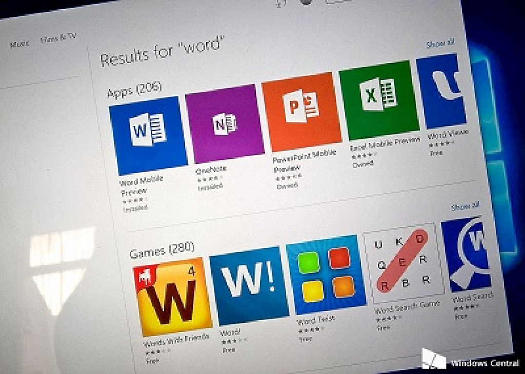 Univerzální aplikace Office pro dotyk
